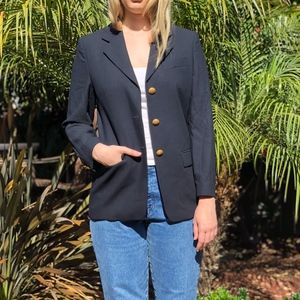 Vintage Designer Mondi Fashion Wool Navy Blazer